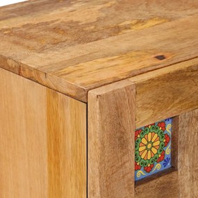 vidaXL Πλαϊνό γραφείο 60 x 33 x 75 cm Στερεό ξύλο μάνγκο Φυσικό