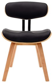 vidaXL Καρέκλες Τραπεζαρίας 6 τεμ. Μαύρες Λυγισμ. Ξύλο/Συνθετικό Δέρμα