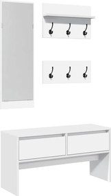 vidaXL Σετ Επίπλων Διαδρόμου 4 Τεμ. Λευκό από Επεξεργασμένο Ξύλο