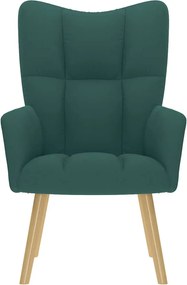 vidaXL Πολυθρόνα Relax Σκούρο Πράσινο Υφασμάτινη