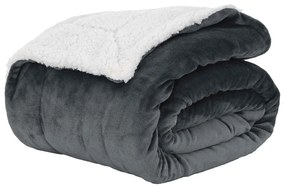 vidaXL Κουβέρτα Σκούρο Γκρι 220 x 240 cm Μαλλί