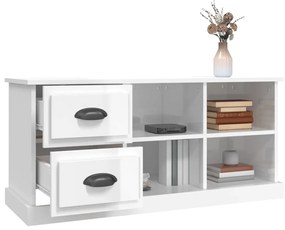 vidaXL Έπιπλο Τηλεόρασης Γυαλ. Λευκό 102x35,5x47,5 εκ. Επεξεργ. Ξύλο
