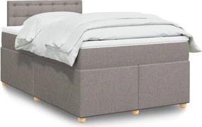 vidaXL Κρεβάτι Boxspring με Στρώμα Taupe 120x190 εκ. Υφασμάτινο