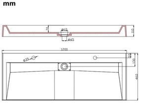 Νιπτήρας Λευκός 120x46x11 εκ. Συνθετικός από Τεχνητό Μάρμαρο - Λευκό