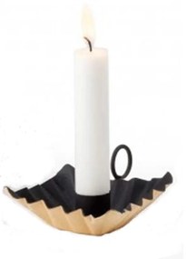 Κηροπήγιο Omama 300082 8x8cm Black-Gold Black Philippi Metal