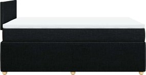 vidaXL Κρεβάτι Boxspring με Στρώμα Μαύρο 120x200 εκ. Υφασμάτινο