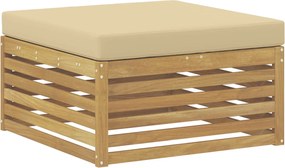 vidaXL Σειρά Καναπέ Εξωτερικού 6 pcs Λευκό και Μπεζ Πολυεστέρας
