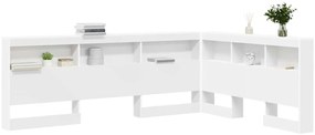 vidaXL Κεφαλάρι Αποθήκης με ράφι Λευκό 135 cm Επεξεργασμένο ξύλο