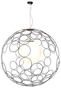 Φωτιστικό Οροφής Κρεμαστό HL-3589-L-H 77-4093 Aline Black Φ100 Homelighting Metal