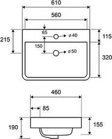 Karag LT 4025 60x46 - Νιπτήρας μπάνιου