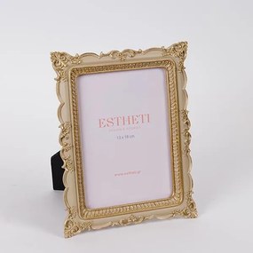 Κορνίζα Polyresin Εκρού-Χρυσή 13x18εκ. ESTHETI 756-12194