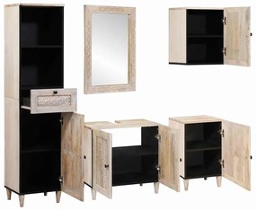vidaXL Σετ Επίπλων Μπάνιου με συρτάρι 5 pcs Λευκό 38 x 33 x 160 εκ.