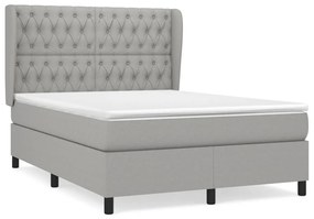 ΚΡΕΒΑΤΙ BOXSPRING ΜΕ ΣΤΡΩΜΑ ΑΝΟΙΧΤΟ ΓΚΡΙ 140X190 ΕΚ. ΥΦΑΣΜΑΤΙΝΟ 3128197