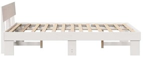 vidaXL Σκελετός Κρεβατιού Λευκό 140 x 190 cm Μασίφ ξύλο πεύκου
