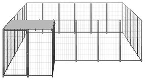 Σπιτάκι Σκύλου Μαύρο 12,1 μ² Ατσάλινο   - Μαύρο