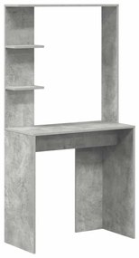 vidaXL Γραφείο με ράφι Γκρι σκυροδέματος 78.5 x 37 x 154.5 εκ