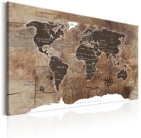 Πίνακας - World Map: Wooden Mosaic 120x80