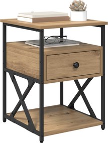 vidaXL Κομοδίνο Artisan Oak 40 x 42 x 55 εκ Επεξεργασμένο Ξύλο