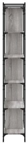 vidaXL Βιβλιοθήκη 6 Επιπέδων Γκρι Sonoma 76 x 32 x 192 εκ. Επεξ. Ξύλο
