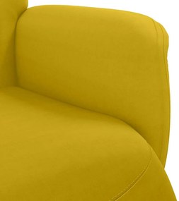 vidaXL Πολυθρόνα Ανακλινόμενη με Υποπόδιο Κίτρινη Βελούδινη