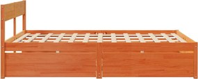 vidaXL Σκελετός Κρεβ. Χωρίς Στρώμα Καφέ Κεριού 150x200 εκ Μασίφ Πεύκο
