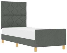 vidaXL Κρεβάτι Σκελετός Σκούρο Γκρι 80x200 εκ. Υφάσμα