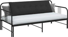 vidaXL Μαξιλάρι Πλάτης Μαύρο 160 x 50 cm Ύφασμα Μικροΐνας