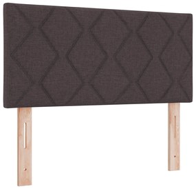 vidaXL Κρεβάτι με Στρώμα Dark Brown 100x200 cm Υφάσματος