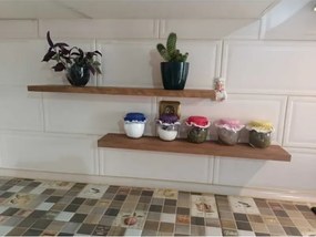 Stewehome Σετ 2 ξύλινων ραφιών τοίχου Καφέ 60x20x20 cm