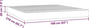 vidaXL Στρώμα με Pocket Springs Μεσαίας Σκληρότητας Μαύρο 160x210x20 εκ. Βελούδινο