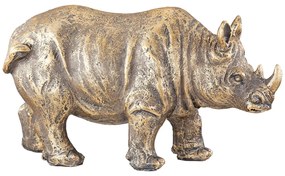 Φιγούρα Ελέφαντας/Καμηλοπάρδαλη/Ρινόκερος Μπρονζέ Polyresin Σε 2 Σχέδια