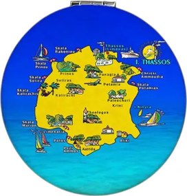 Καθρέπτης τσέπης Souvenir - Σετ 12pcs - Thassos - 7*7*3cm - 871834