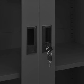 vidaXL Ντουλάπα Γραφείου Ανθρακί 90 x 40 x 180 εκ. Ατσάλινη