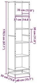 ΒΙΒΛΙΟΘΗΚΗ ΜΑΥΡΗ 40X35X170,5 ΕΚ. ΑΠΟ ΜΟΡΙΟΣΑΝΙΔΑ 849139