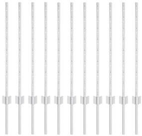 vidaXL Πό posts φράχτη 11 pcs Ασημί 80 cm Επικαλυμμένος Χάλυβας