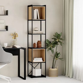 Βιβλιοθήκη Vale Mini Megapap χρώμα silky black - sapphire oak 36,2x39x179εκ.-GP037-0203,1