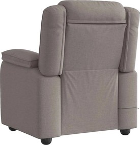 vidaXL Πολυθρόνα Μασάζ Ανακλινόμενη Taupe Υφασμάτινη
