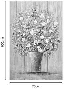 Πίνακας σε καμβά Flowerpot Inart 70x3x100εκ