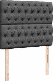 vidaXL Κρεβάτι Boxspring με Στρώμα Σκούρο Γκρι 120x200 εκ. Υφασμάτινο