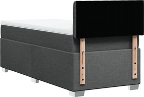 vidaXL Κρεβάτι Boxspring με Στρώμα Σκούρο Γκρι 80x200 εκ. Υφασμάτινο