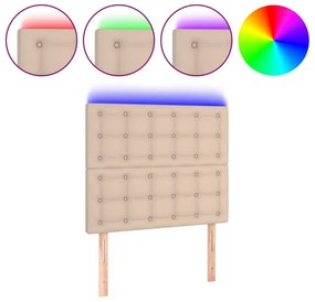 vidaXL Κεφαλάρι Κρεβατιού LED Καπουτσίνο 90x5x118/128 εκ