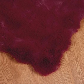 vidaXL Ψεύτικη κουβέρτα από κουνέλι Olite 4 pcs Βεραμάν Κόκκινο