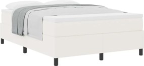 vidaXL Κρεβάτι με ελατήρια Κρέμα και Λευκό 140 x 200 cm