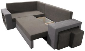 Γωνιακός καναπές Milano-Mauro-kokkino-Αριστερή