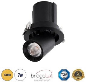 Χωνευτό Σποτ Downlight LED TrimLess 7W Μαύρο Θερμό 2700K VIRGO-S 60305 Globostar-60305-Μαύρο 60305