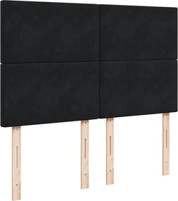 vidaXL Κρεβάτι Boxspring με Στρώμα Μαύρο 140x190 εκ. Βελούδινο