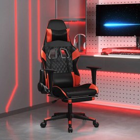vidaXL Καρέκλα Gaming Μασάζ Υποπόδιο Μαύρο/Πράσινο από Συνθετικό Δέρμα