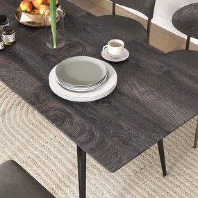 Επεκτεινόμενο τραπέζι τραπεζαρίας, επεκτεινόμενο τραπέζι για 6-8 άτομα, τραπέζι κουζίνας με συμπαγείς ατσάλινες βάσεις