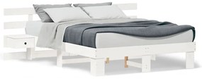 vidaXL Σκελετός Κρεβατιού με συρτάρι Λευκό 140 x 200 cm