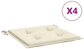 vidaXL Μαξιλάρια Καρέκλας Κήπου 4 τεμ. Κρεμ 40x40x4 εκ. Ύφασμα Oxford